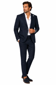 Costum barbati de in slim fit Walter bleumarin - Img 3