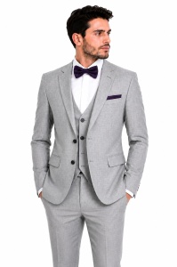 Costum barbati slim fit Lawrence gri - Img 3
