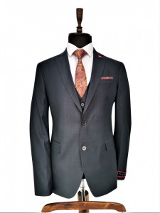 Costum barbati slim fit marimi mari Fergus gri inchis