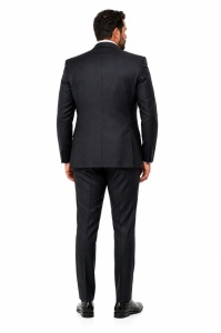 Costum barbati slim fit marimi mari Fergus gri inchis - Img 5