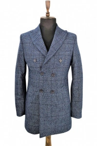 Palton slim fit albastru Alexander