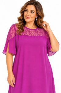 Rochie din voal fucsia Melody - Img 3