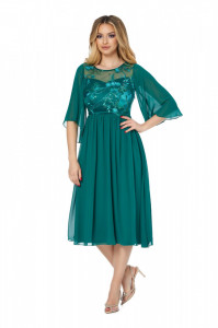 Rochie eleganta cu dantela si voal
