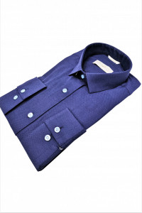 camasa slim fit bleumarin