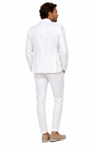 Costum barbati de in slim fit Walter alb - Img 4