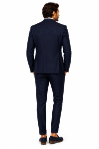 Costum barbati de in slim fit Walter bleumarin - Img 4