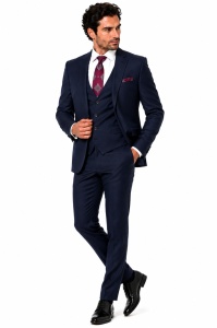 Costum barbati slim fit Fergus albastru inchis - Img 2