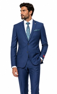 Costum barbati slim fit Frank albastru talia 0 - Img 4