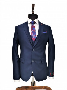 Costum bleumarin slim fit