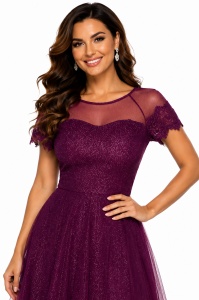 Rochie de ocaazie mov Melinda - Img 2