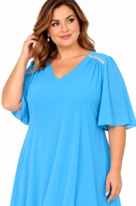 Rochie de voal bleu turcoaz Eva - Img 2