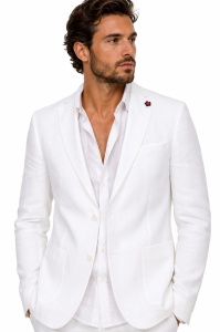 Costum barbati de in slim fit Walter alb