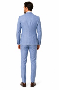 Costum barbati slim fit Lawrence bleu - Img 4