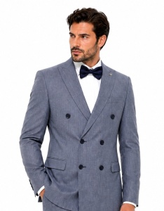 Costum barbati slim fit Samuel gri 2R