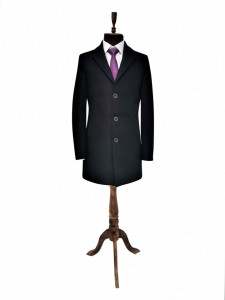 Palton negru slim fit 