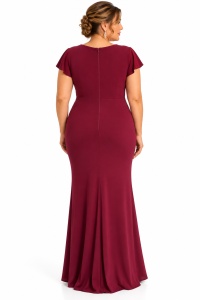 Rochie elegantă din lycra bordo Adelia - Img 4