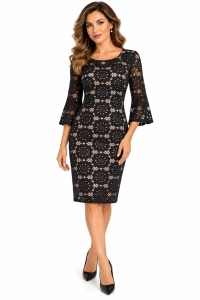 Rochie neagră din dantelă Rachel