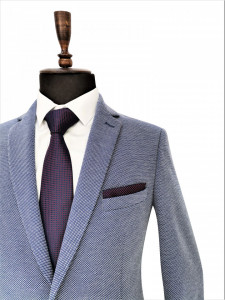 sacou slim fit bleu