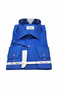 Camasa albastra slim fit Leone