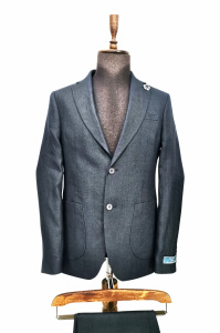 Costum barbati de in slim fit Walter bleumarin