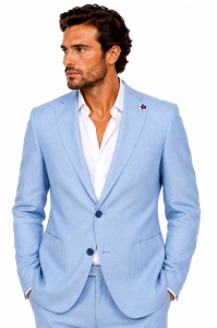 Costum barbati de in slim fit Walter bleu