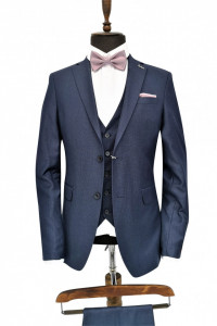Costum barbati slim fit bleumarin Dennis