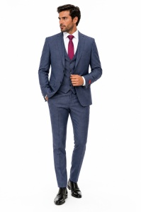 Costum barbati slim fit bleumarin Dennis - Img 2