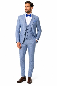Costum barbati slim fit Lawrence bleu - Img 2