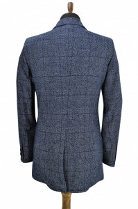 Redingota albastra slim fit