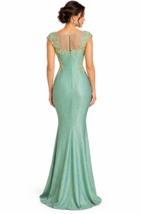 Rochie eleganta din lurex verde Vera - Img 4