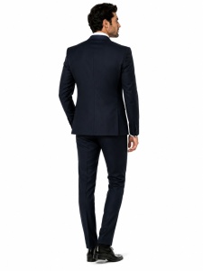 Smoking Slim Fit din 4 Piese Wayne Bleumarin Inchis - Img 5