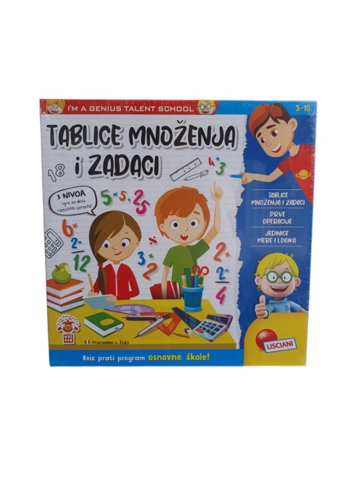Mali genije edukativni set tablice množenja i zadaci Lisciani