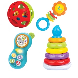 Gift set za bebe 4 zvečke WinFun - Img 3