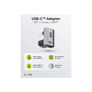 ADAPTOR USB-C MAMA-TATA VERTICAL 180 grade 8K/40 Gbit/s - Img 3