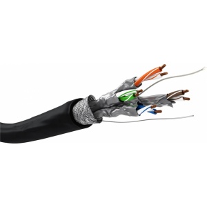 CABLU CAT6A S/FTP (PiMF) AWG23/1 EXTERIOR NEGRU CUPRU - ROLA 100M - Img 2