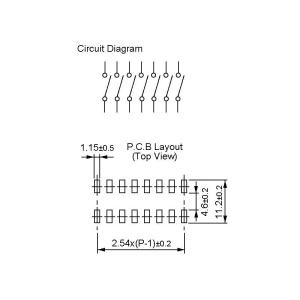 Comutatoare cu translatie DIP SWITCH 8 CT SMD