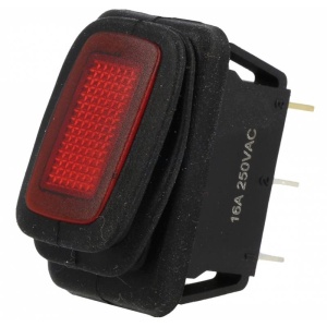 COMUTATOR 1 X 2P ON-OFF LED ROSU