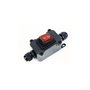 COMUTATOR BASCULANT IMPERMEABIL 16A/230VAC 2xIESIRI ROSU IP67