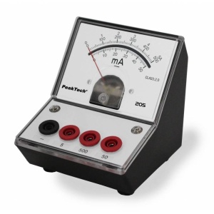MILIAMPERMETRU DIDACTIC 0-50mA-500mA-5A DC PEAKTECH P205-04 - Img 2