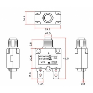 PROTECTIE TERMICA 250V/10A CU INTRERUPATOR RESET - Img 3