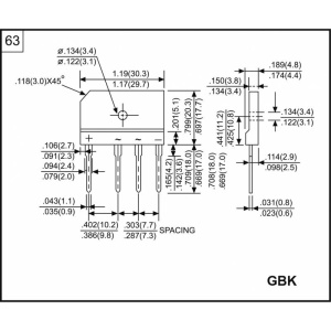 PUNTE REDRESOARE 10A/1000V GBJ10M - Img 2