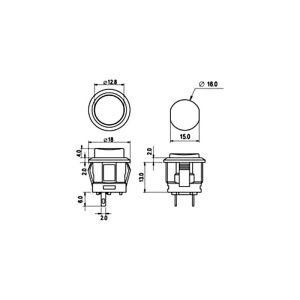PUSH BUTON 16mm VERDE CU RETINERE - Img 2