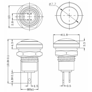 BUTON ANTIVANDAL 8MM FARA RETINERE - Img 2