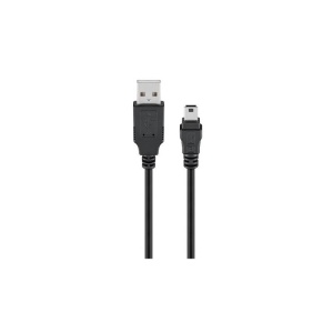 CABLU USB 2.0A MINI USB 0.15m NEGRU