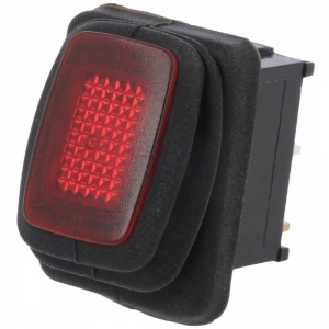 COMUTATOR 1 X 2P ON/OFF ILUMINAT ROSU