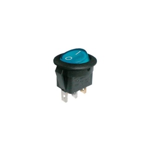 COMUTATOR 1 X 3P ON-OFF-ON 6A ILUMINAT ALBASTRU ROTUND