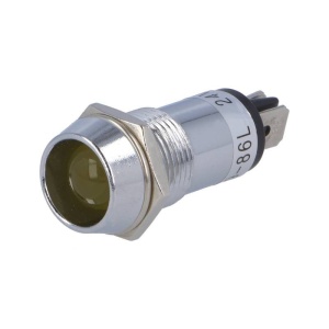 INDICATOR CU LED 12V 10mm CROM, GALBEN