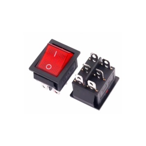 INTRERUPATOR ROKER 2POZ ON-OFF 6P 16A/250V ROSU