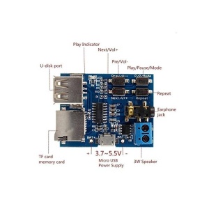 MODUL MP3 PLAYER USB SI SLOT TF CARD - Img 2
