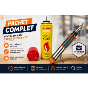Pachet PORTASOL SUPERPRO 125 EU 25-130W + BUTELIE GAZ CU ADAPTOARE 270ml